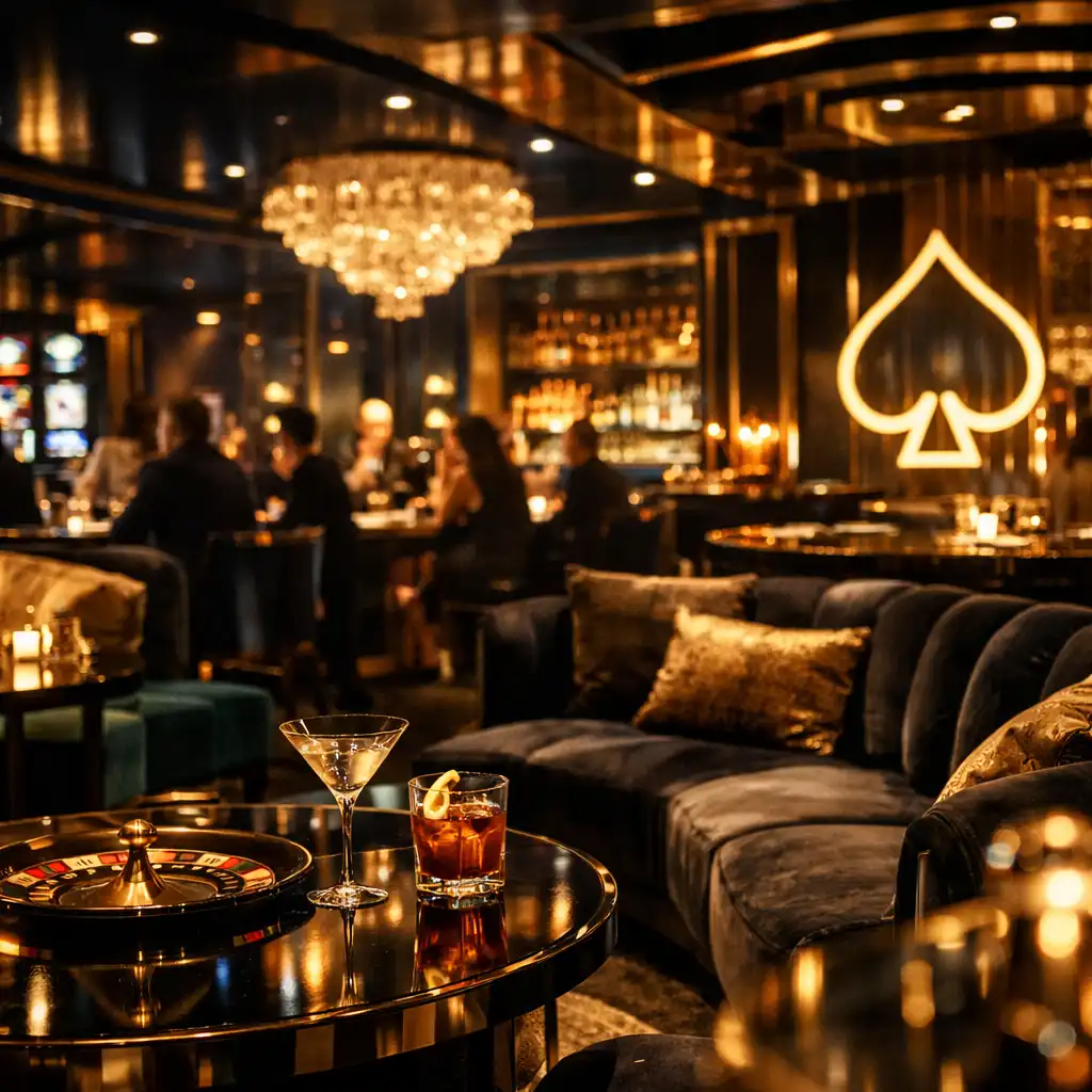 Nastrojowe wnętrze strefy lounge